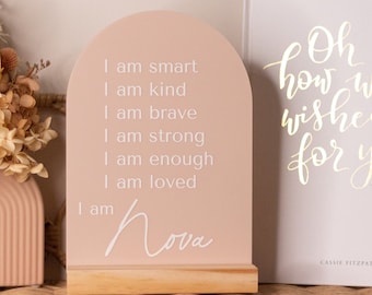 Personalised affirmations sign | Kids Affirmations Board | Kids Mindfulness | I am affirmations | Positive Affirmations Plaque | Kids Decor