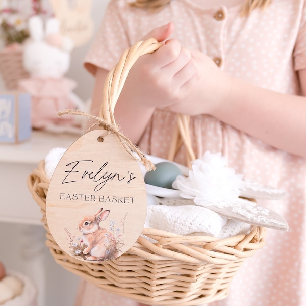 Easter Basket tag | Easter gift tag | Easter gift | Easter basket | Happy Easter | Wooden tag | Easter | Easter tag