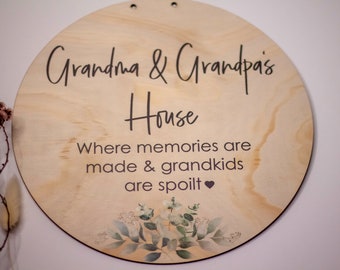Personalised Grandparent's house sign | Where grandkids are spoilt | Mother's day gift | Gift for grandparents | Grandparents house