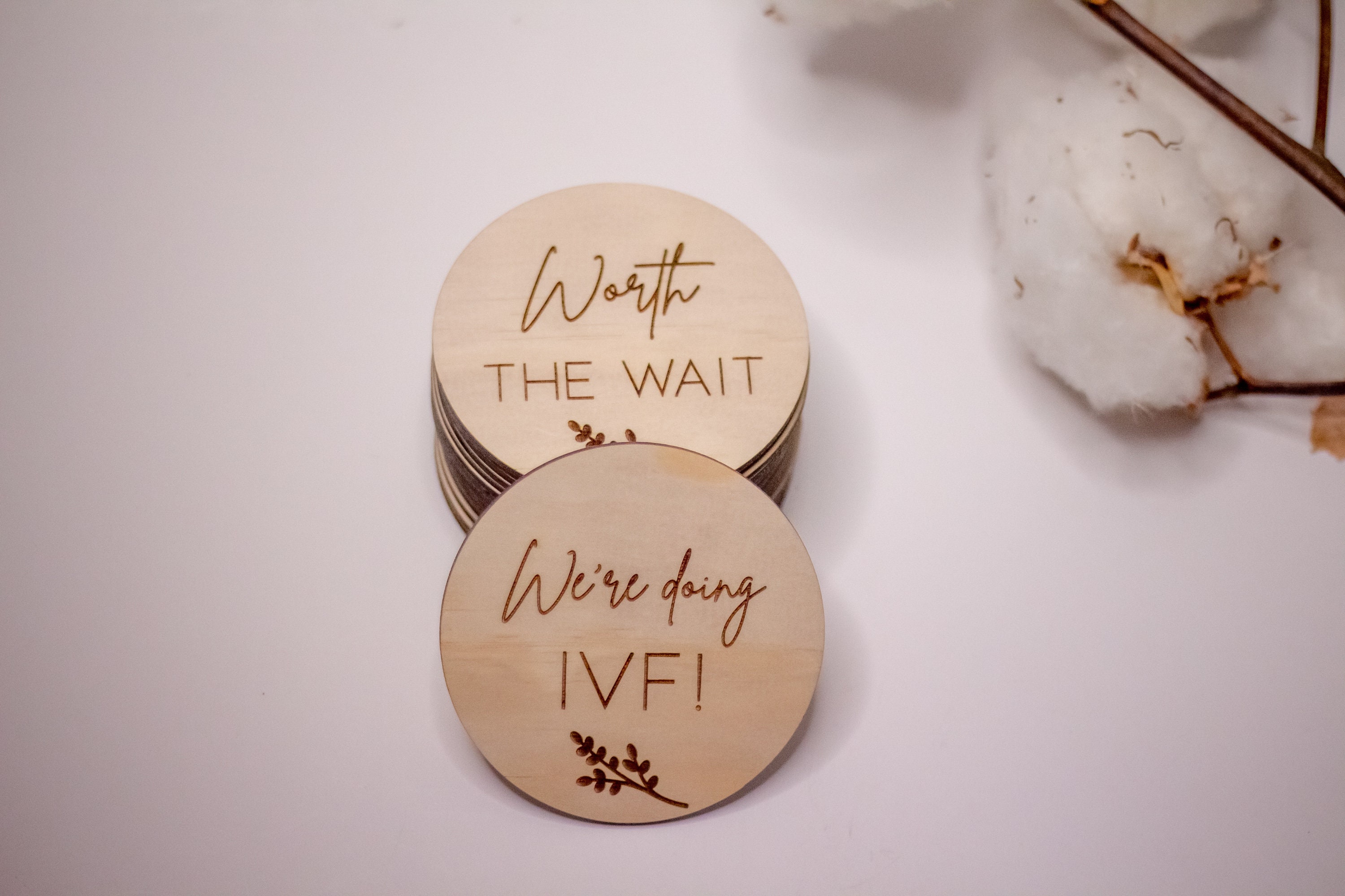 Wooden IVF Milestone Cards IVF Infertility We're | Etsy