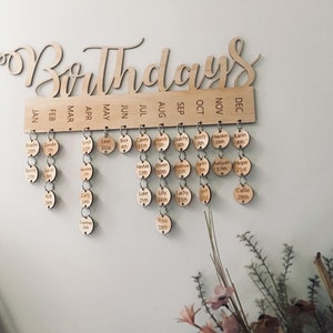 Personalised wooden birthday calendar Birthday board Family Birthdays Mother's day gift Personalised gift Home decor image 10