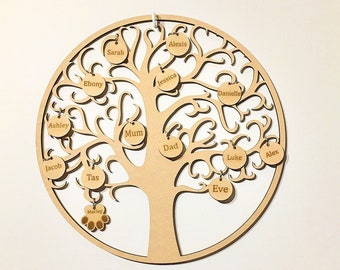 Personalised family tree | Wooden family tree | Family sign | Wooden decor | Home decor | Mother's day gift | Gifts for her