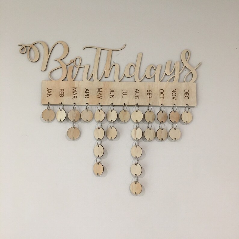 Wooden Birthday Calendar blank Tags Birthday Board Etsy Australia