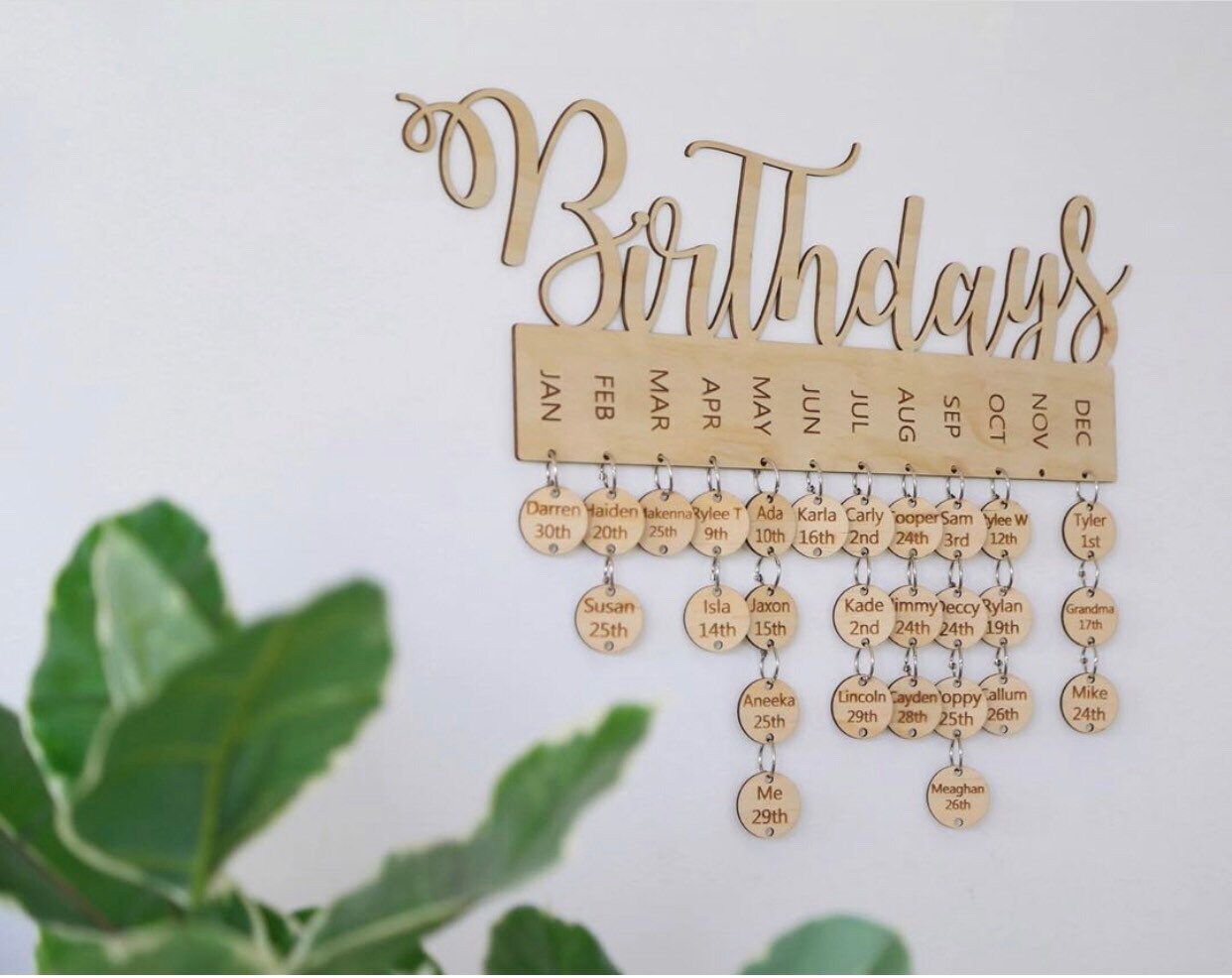 Personalised Wooden Birthday Calendar Birthday Board Etsy Australia