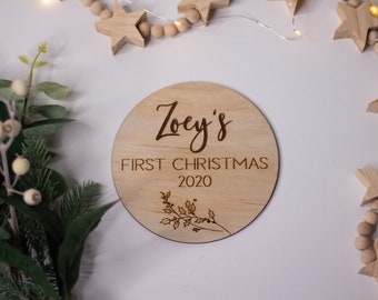 Personalised wooden first Christmas sign | Baby's first Christmas | My First Christmas | First Christmas plaque | First Christmas decoration