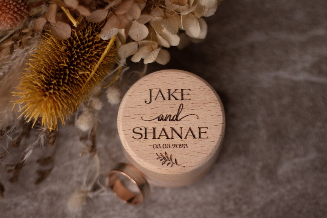 Personalised Wooden Ring Box Wedding Ring Box Engagement Ring Box