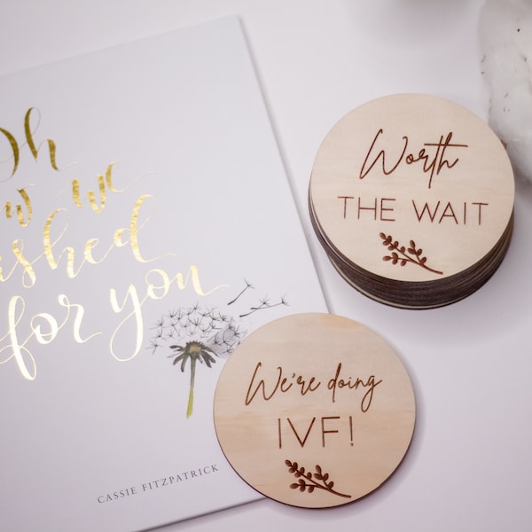 Wooden IVF milestone cards | IVF | Infertility | We're doing IVF | ivf keepsake | Made with science | Worth the wait