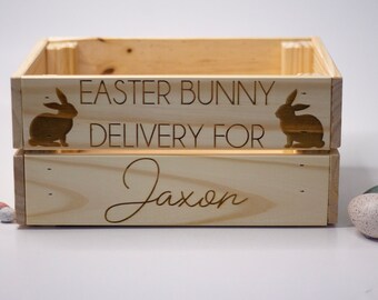 Personalised Easter Crate | Easter box | Easter Egg Basket | Easter Gift Basket | Happy Easter Box | Reusable Easter Basket