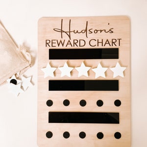 Personalised rewards chart | Kids reward chart | Wooden rewards chart | Chores chart | Reusable chart | Kids fridge chart