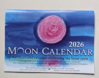 moon calendar 2026 Lunar cycle. Ready to dispatch! physical calendar A4 opens at A3.