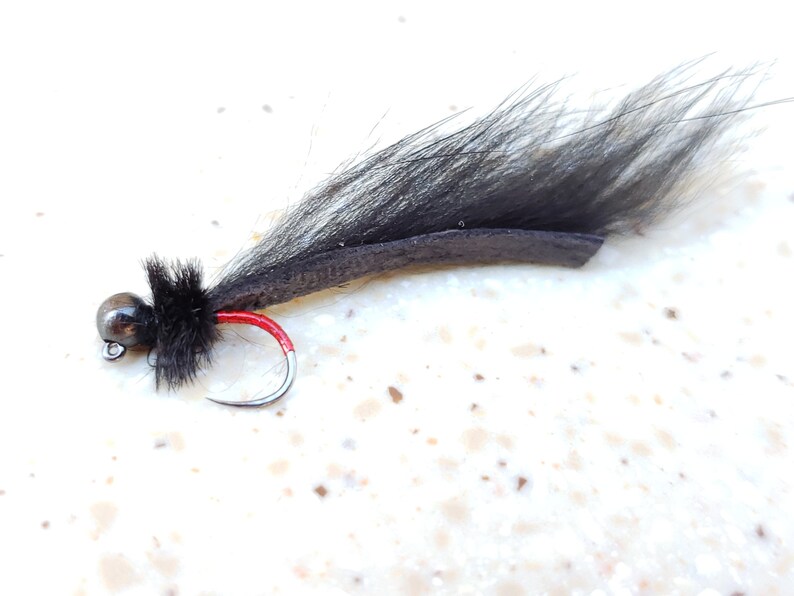 6 Mini Leech Jig Fly Tungsten Bead Barbless Trout Etsy