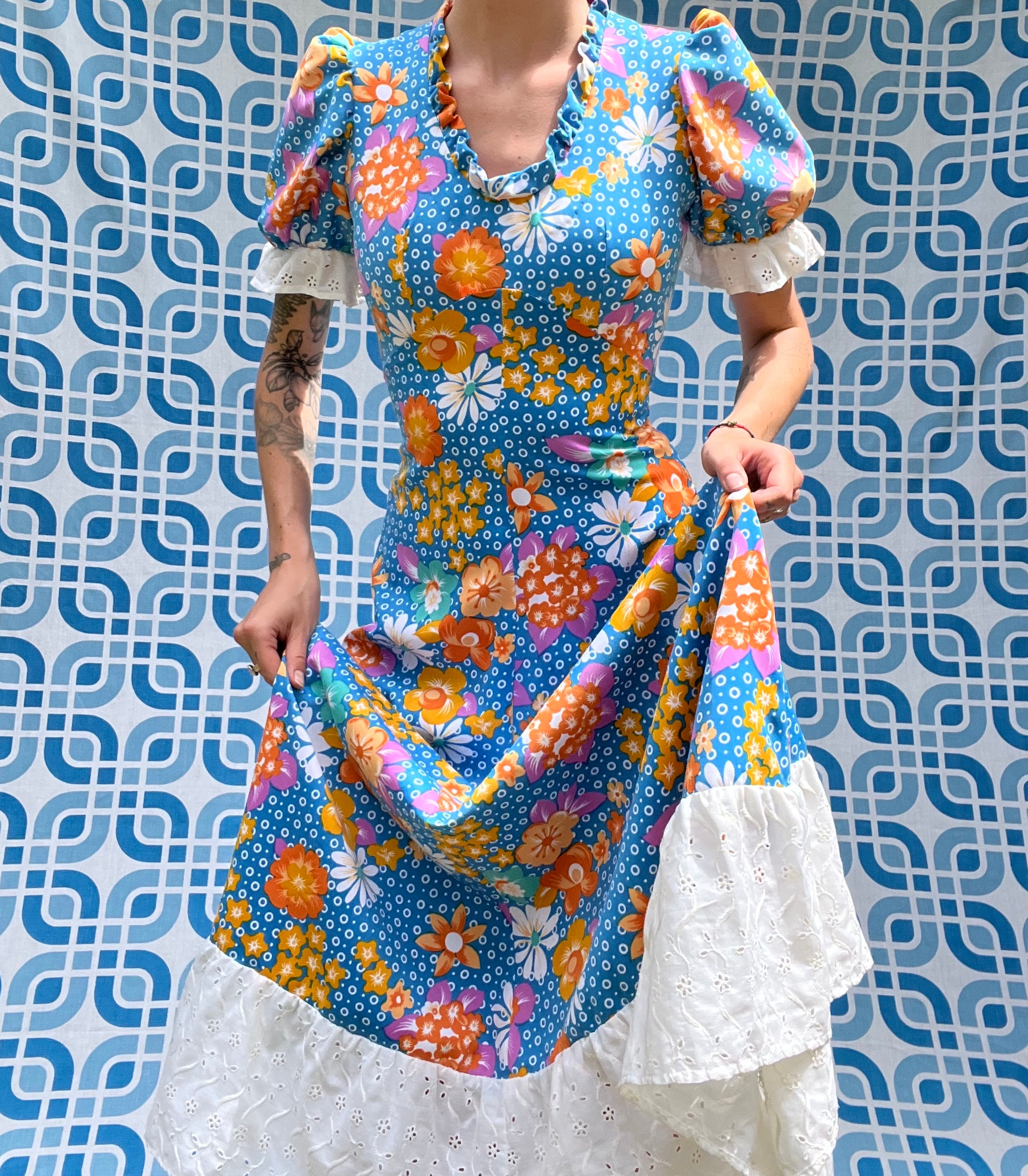 ビンテージ 70s ミッドセンチュリー カラフル ハイネック ニット 希少 美品 ビンテージ 70s ミッドセンチュリー カラフル ハイネック ニット
