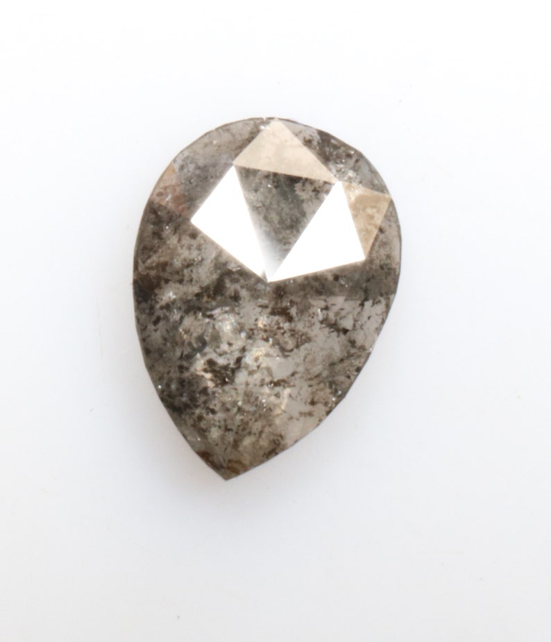 0.79 ct 7.6 x 5.6 mm Natural loose Salt and pepper fancy Black colour beautiful Pear shape Diamond R2935