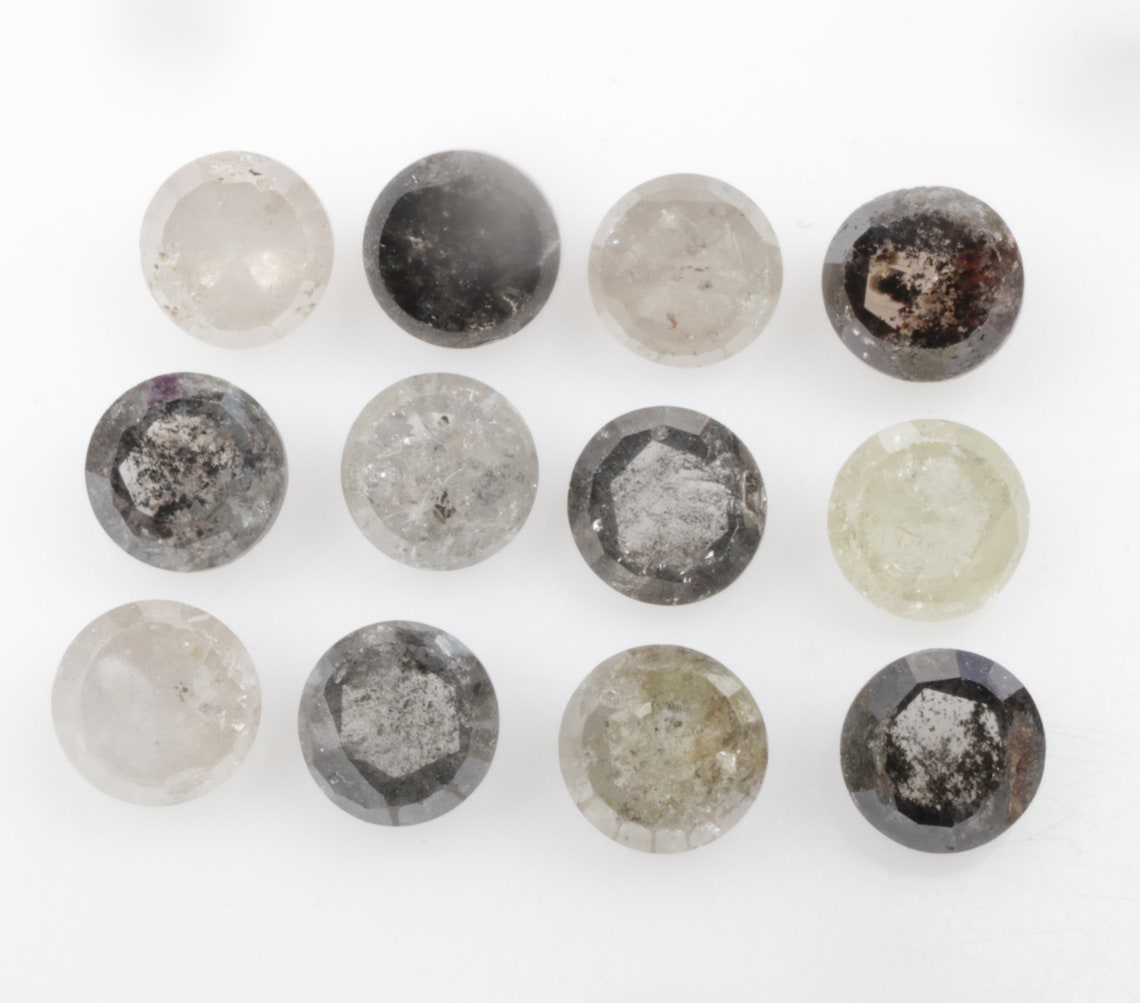 5.45 CT 4.5 MM Salt and Pepper Diamond Natural Loose Diamond Etsy