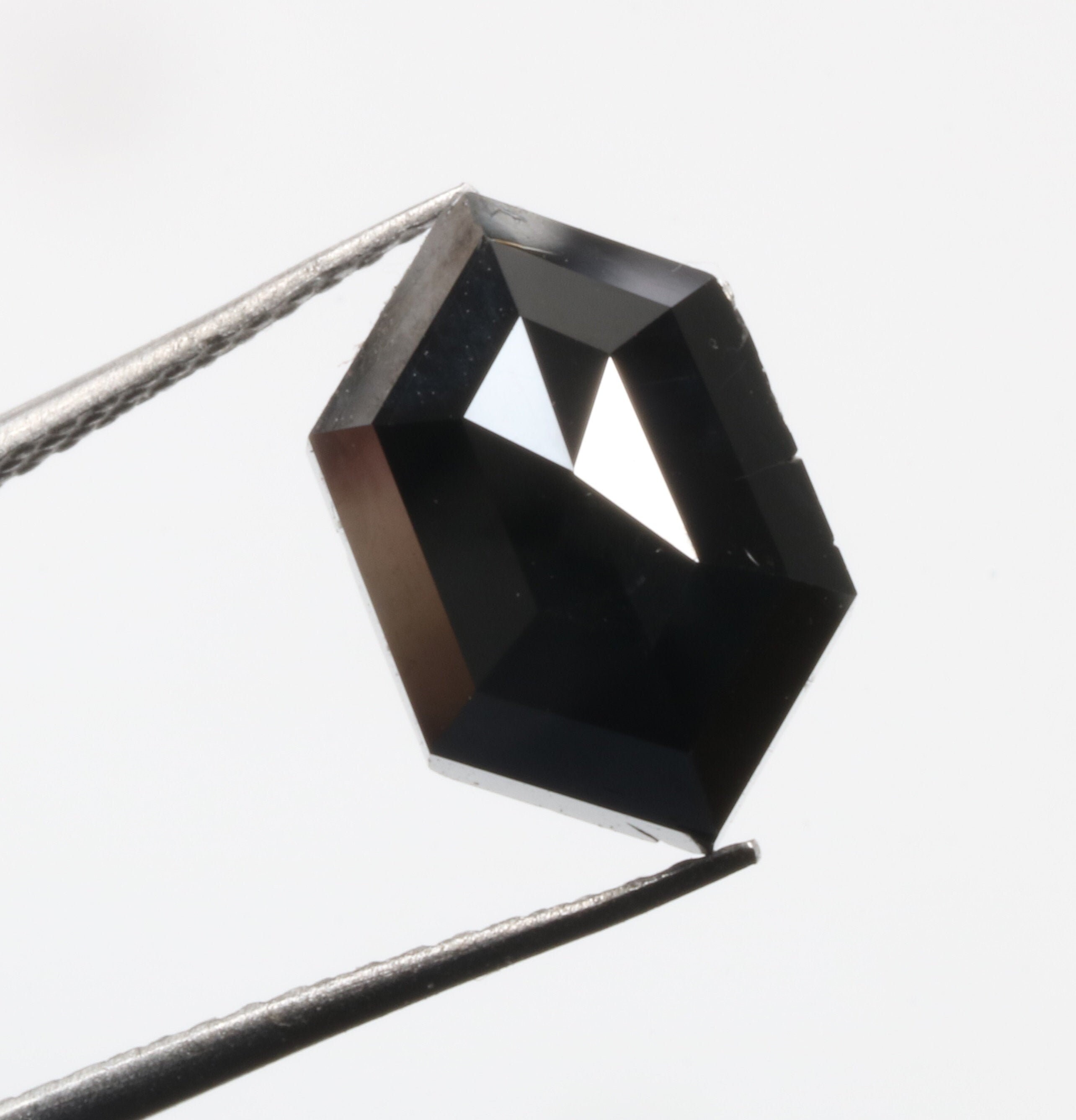 3.73 ct 11.2 X 7.2 mm Black Hexagon diamond Loose Hexagon Etsy