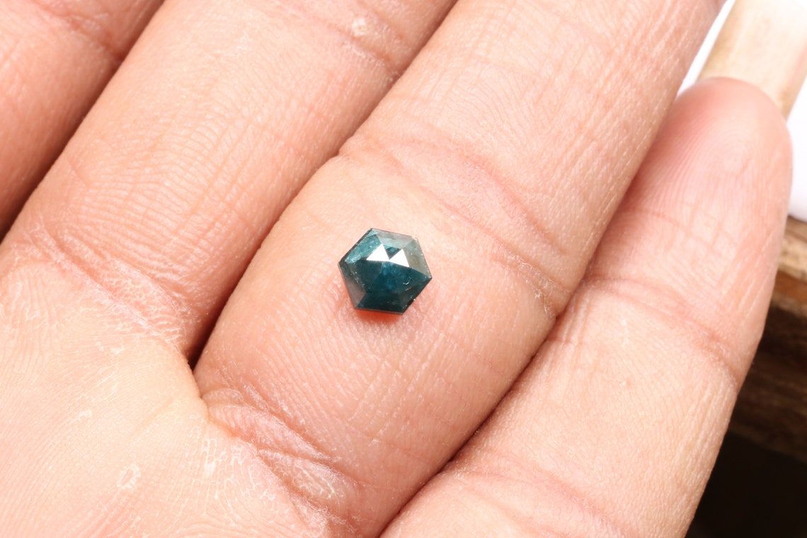 0.64 ct 5.7 X 5.2 mm Natural Loose Treated Blue color Etsy