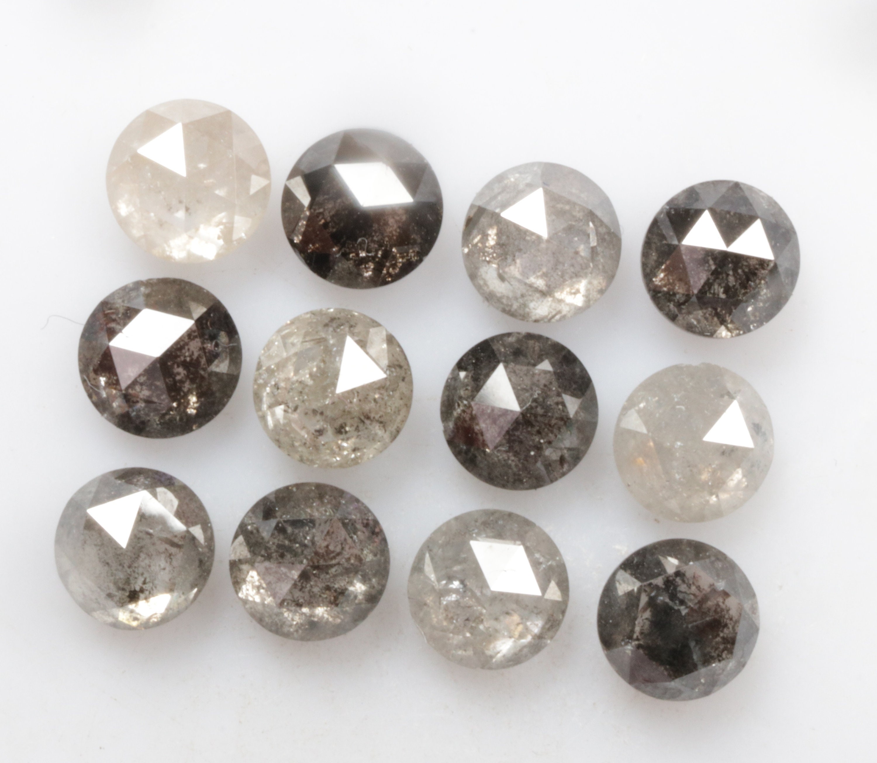 4.90 CT 4.3 MM Salt and Pepper Diamond Natural Loose Diamond Etsy