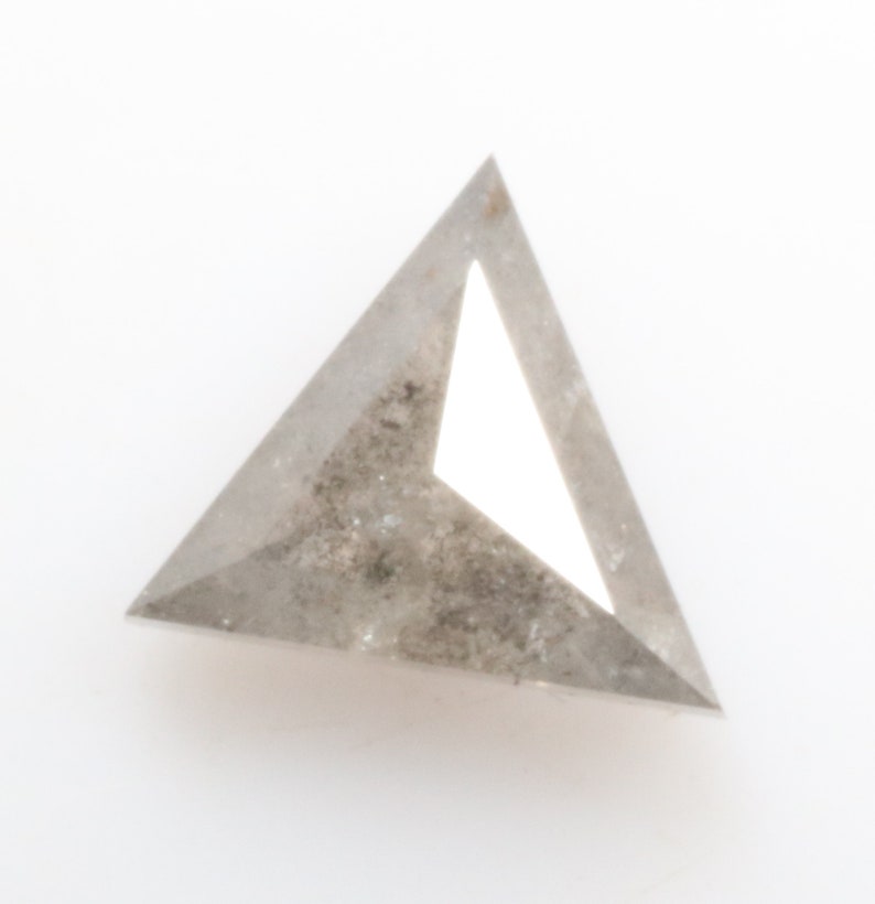 0.36 ct 5.2 x 4.9 mm Natural Loose Diamond Salt and Pepper Transparent Black colour Beautiful Triangle shape Geometric Diamond R3404