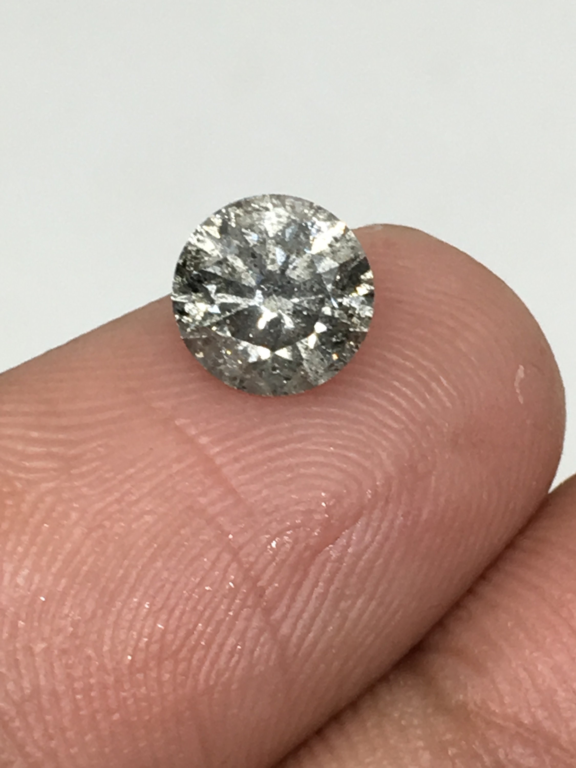 1.06 ct 6.4 mm Round Salt and pepper Diamond Natural loose Etsy