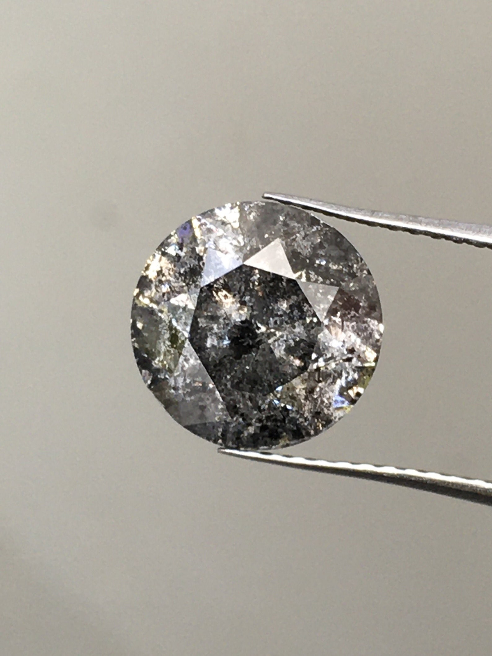3.10 CT 8.9 MM 3 carat Salt and Pepper Diamond Natural Round Etsy
