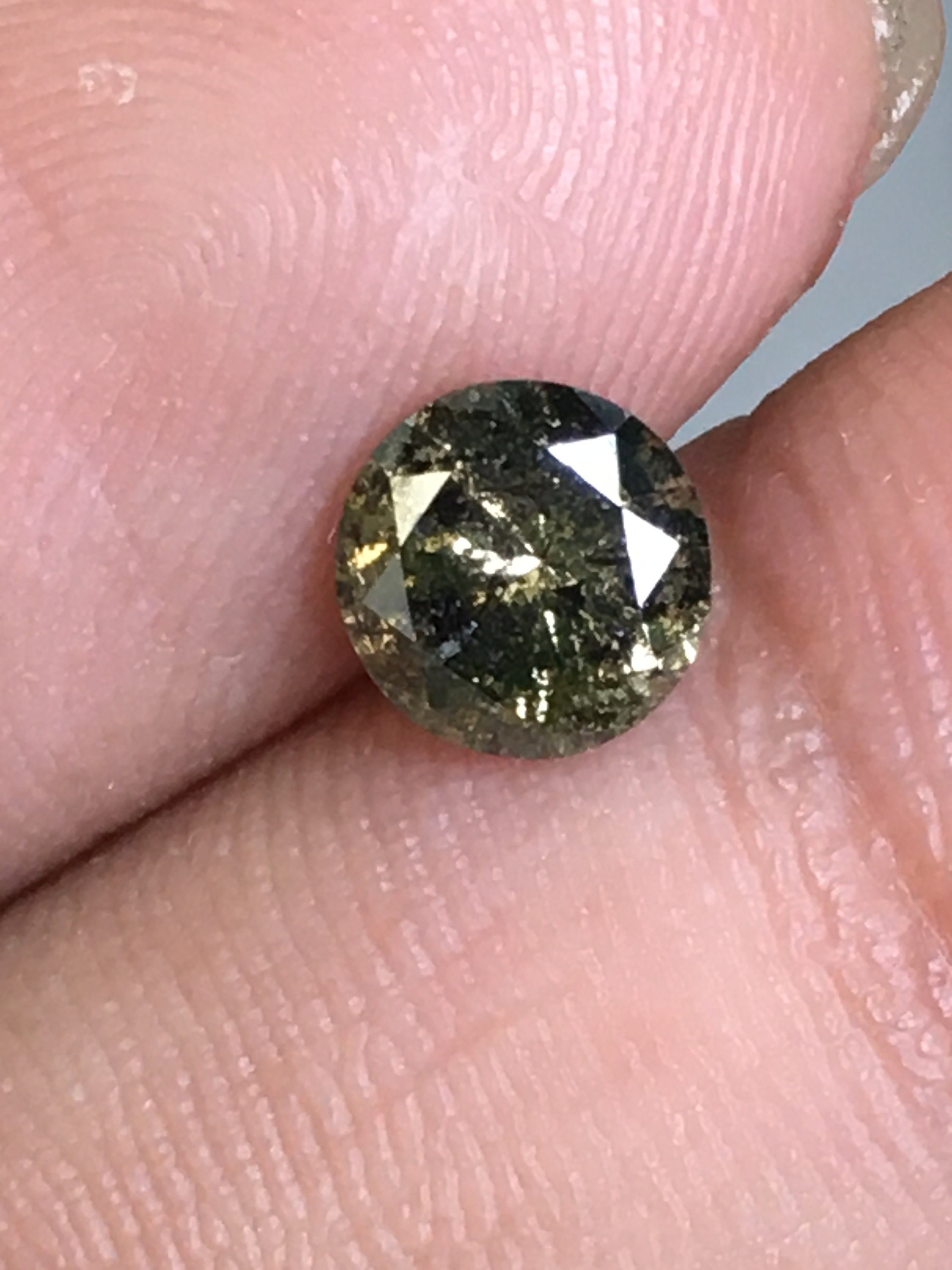 0.95 CT 6.3 MM Round Salt and pepper Diamond Natural loose Etsy