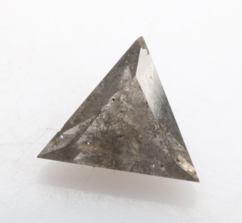 0.36 ct 5.2 x 4.9 mm Natural Loose Diamond Salt and Pepper Transparent Black colour Beautiful Triangle shape Geometric Diamond R3404
