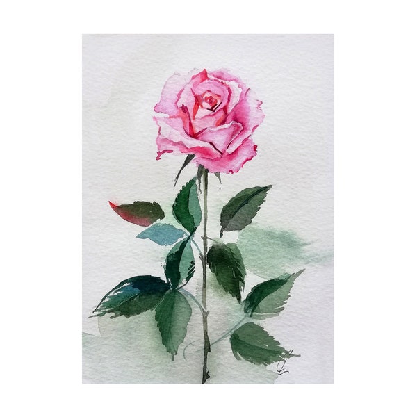 Flowers Art Original Painting Art Flower Painting Original Watercolor painting Framed Art Painting Rose Original Aquarelle Art Watercolor