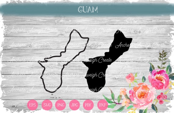 Guam Outline &amp; Silhouette | Etsy