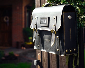 Original, fait à la main, boîte postale, numéro de maison, boîte aux lettres en métal, cadeau pour nouvelle maison,