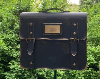 Customized Metal Handmade Mailbox (Old Rusty Backpack) Painted in chosen color