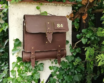 Metal Backpack Mailbox – Industrial Wall-Mount with Newspaper Holder
