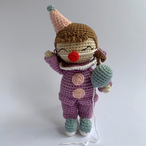 Clown Doll Crochet Amigurumi Pattern - Clara the Clown - English