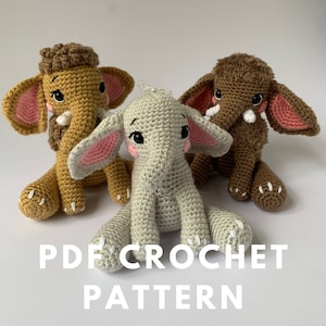 Amigurumi Elephant & Mammoth Crochet Pattern (PDF) - English