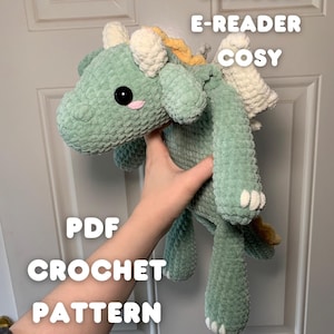 Virkad drake e-läsare mysig mönster: Amigurumi Kindle-omslag (PDF-mönster) - Engelska