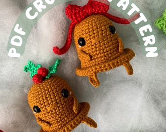 Christmas Bell Amigurumi Crochet Pattern: Ornament with Bow (PDF Pattern) - English