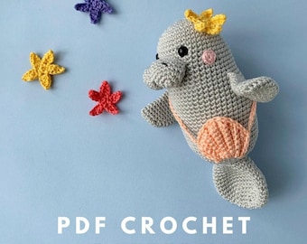 Patrón de Ganchillo Amigurumi Manatí – Maisie, Animal Marino (Patrón PDF) - Inglés