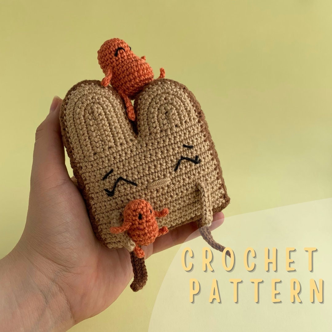 Beans on Toast Amigurumi Crochet Pattern, Crochet Toast Pattern ...
