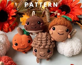 Fall Guys Crochet Pattern: Autumn Amigurumi Ornaments (PDF Pattern) - English