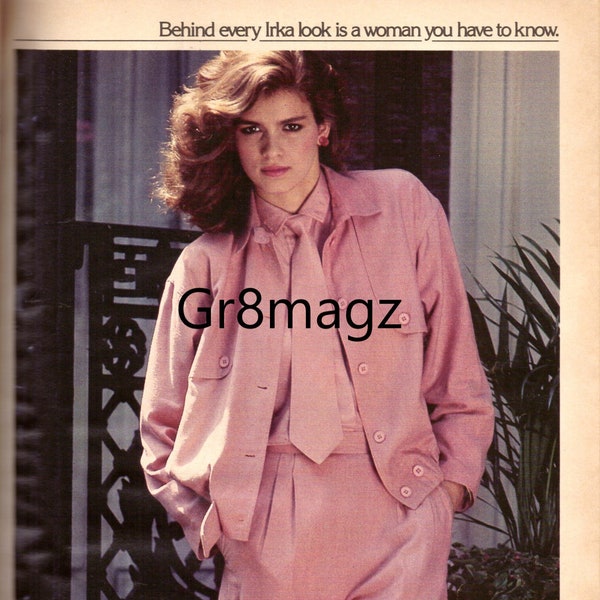 Rare Gia Carangi vintage Fashion Print Ad Advertisement from Mademoiselle Magazine 1980 - Digital Scan