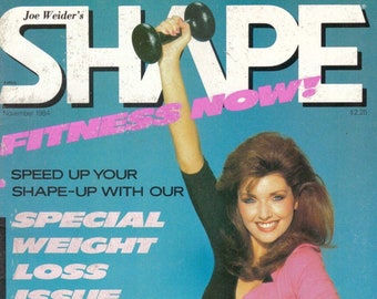 1984 Shape Magazine November Birthday Gift Morgan Brittany Dallas Glitter Gilad Janklowicz Joe Weider Health Fitness Weight Loss Diet 1980s