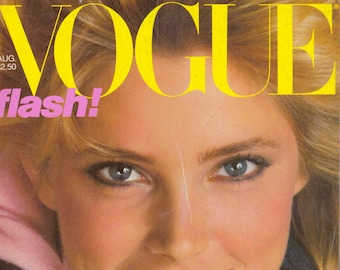 Revista Vogue Vintage 1981 August Kelly Emberg Candice Bergen Jacqueline Bisset Emmanuelle Beart Furs Lencería de cuero Jacobo Timerman Años 80