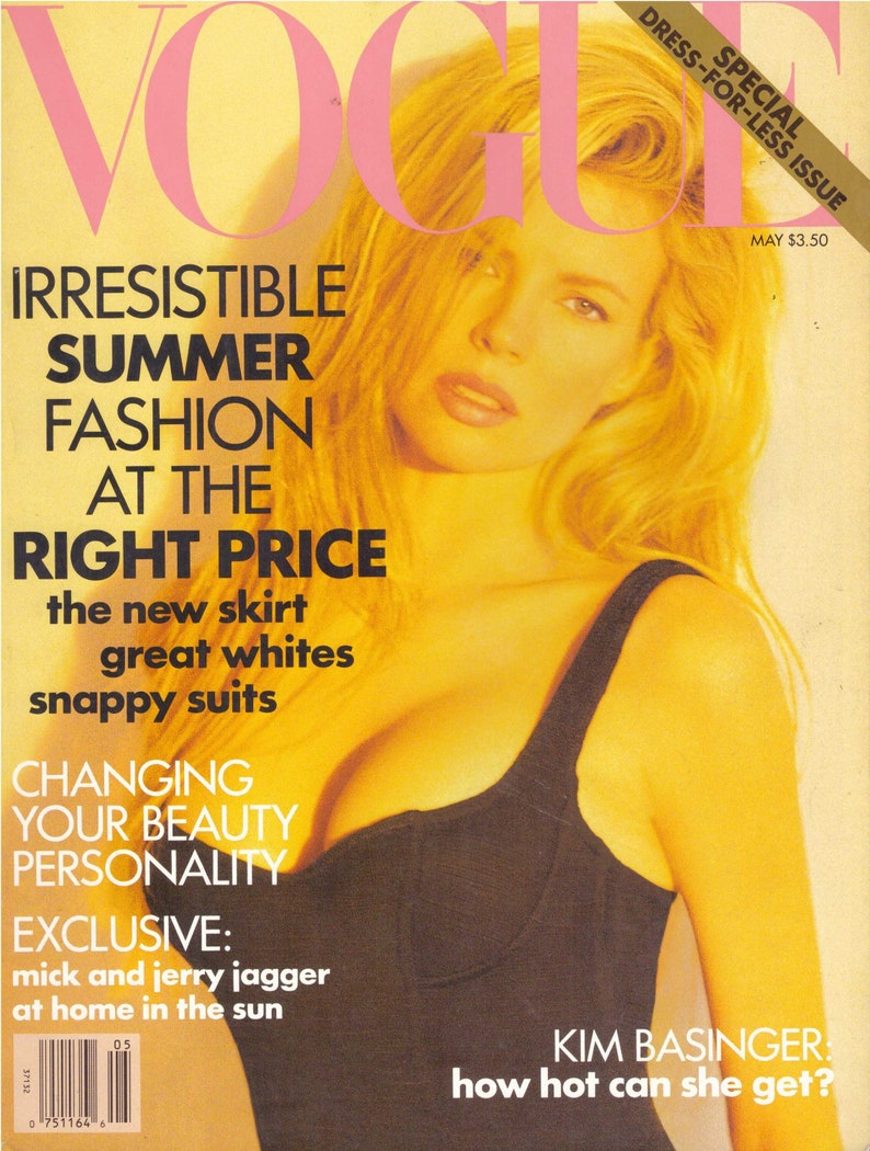 1991 Vogue Supermodels Kim Basinger Tatjana Patitz Mick Jagger Jerry ...