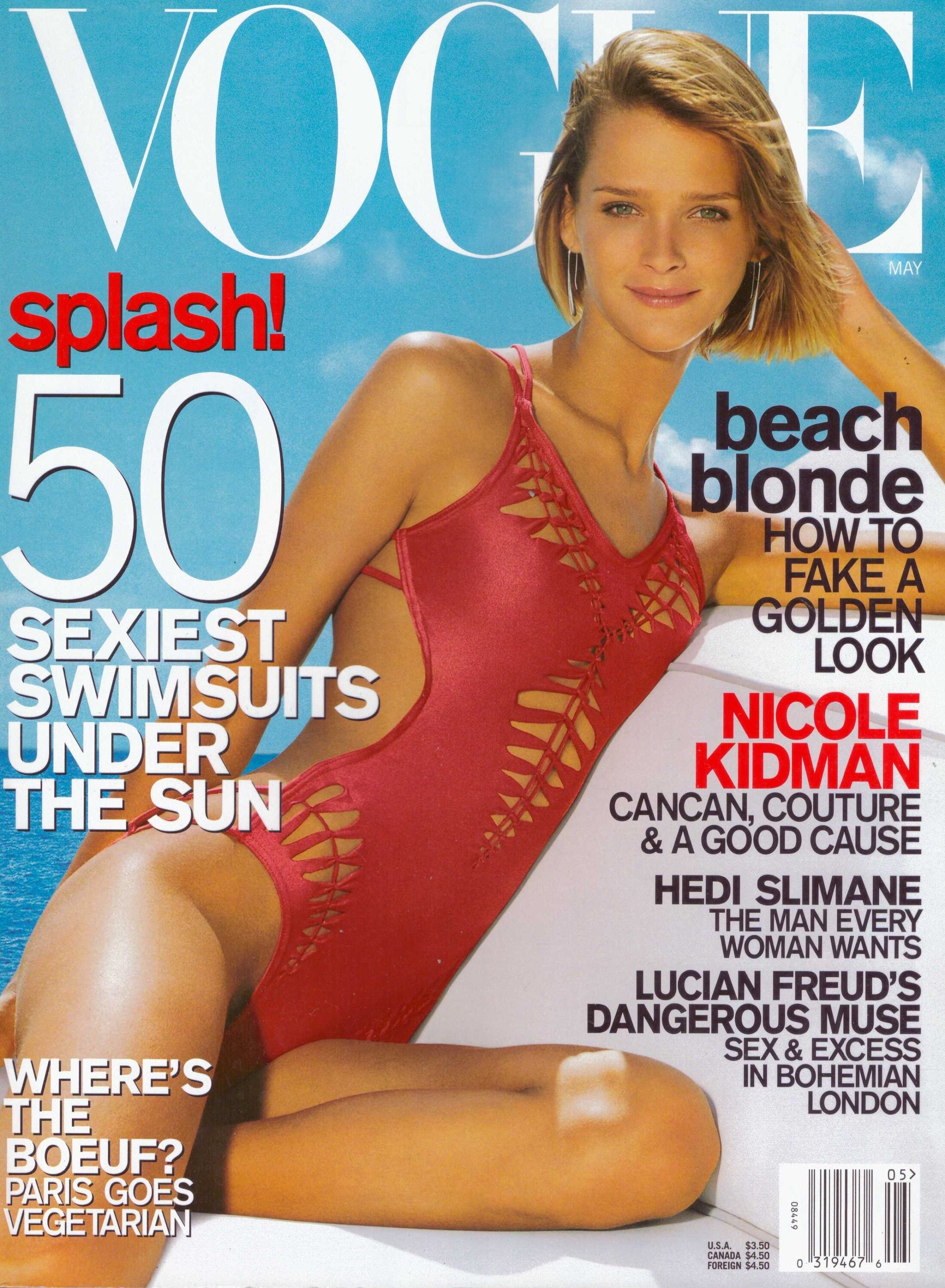 2001 May Vogue Nicole Kidman Hedi Slimane Lucian Freud Janis