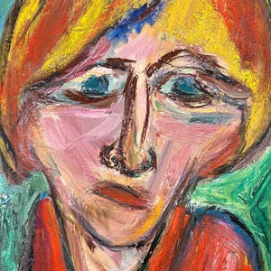 Original vintage painting “Estella” by Marie Louise Garnavaut (1911-2012), oil portrait
