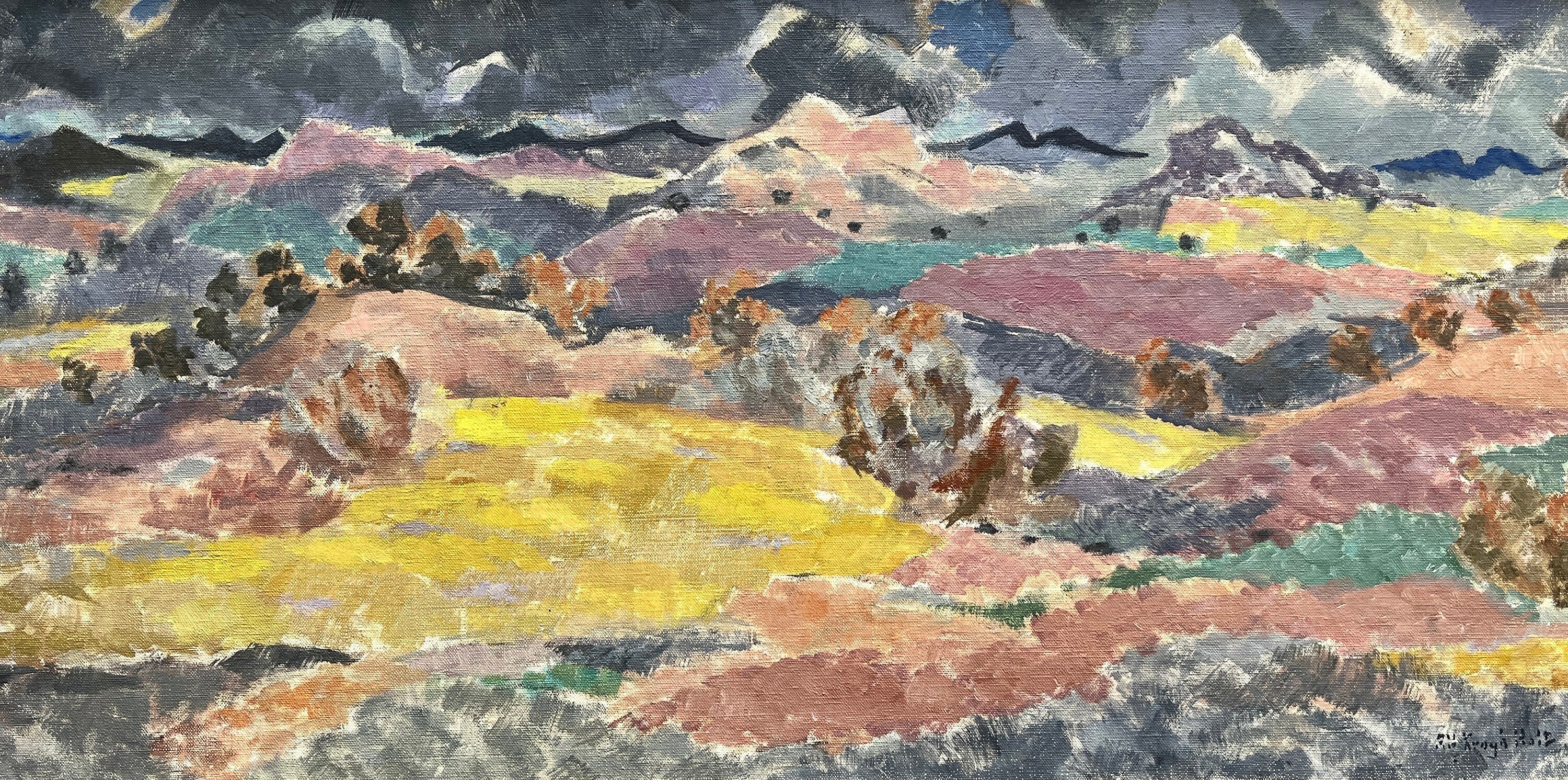 Antique Oil Painting Original Abstract Landscape Etsy