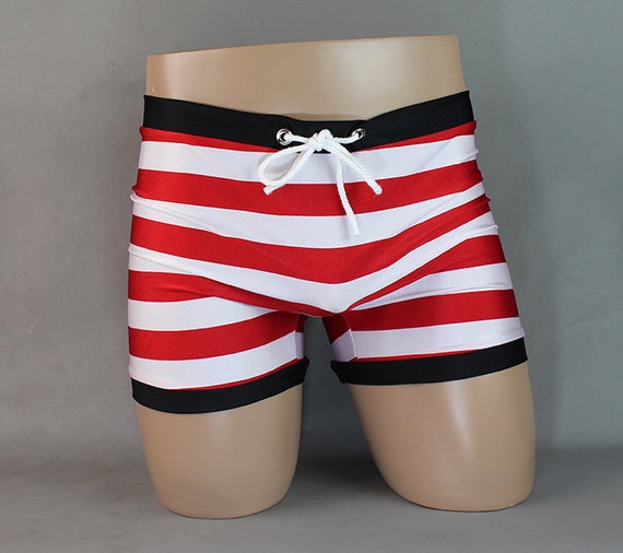 mens red swimsuit