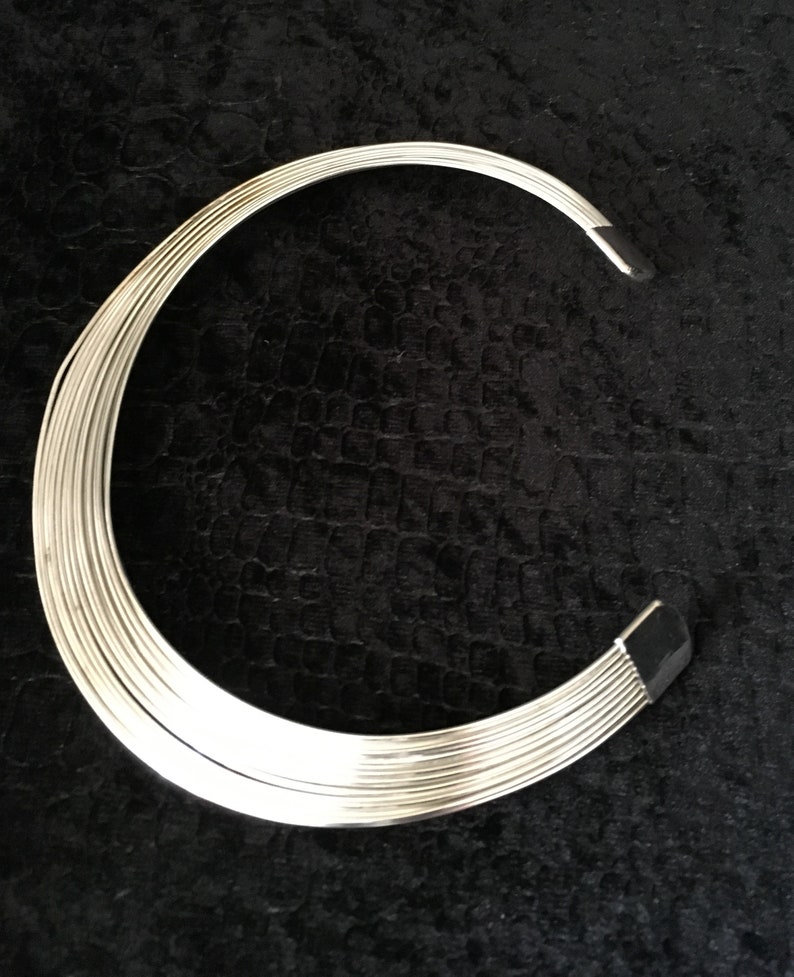 Silver Wire Necklace Collar Necklace Indian jewelry-Statement necklace- Hasli-Twisted Style
