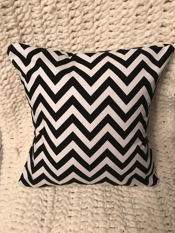 16 X 16 Black And White Striped Decorative Pillow Etsy