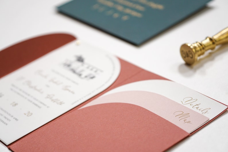 Rounded Pocket Invitation Pocketfold Invitation A7 DIY Etsy