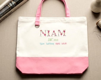 Hmong NIAM NAM MAMA Inspired Embroidered Large Tote Bags -Personalization available